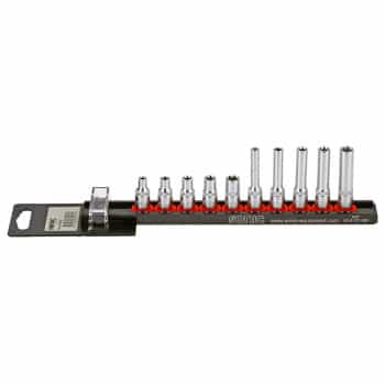 Socket set 1/4 ", TX-E 10 pcs on rail