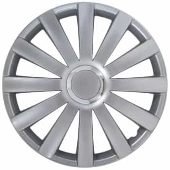 4-Piece Hubcaps Spyder 16-inch silver + chrome ring