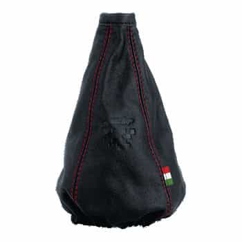 Shift cover Cuffia Small black + red stitching