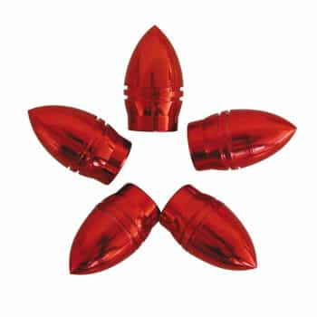 Valve caps 5 pcs. bullet red