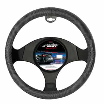 Simoni Racing Steering Wheel Cover Stainless Steel Nero - 37-39cm - Black Carbon-Look