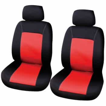 Seat cover set Lisboa 4-piece black / red