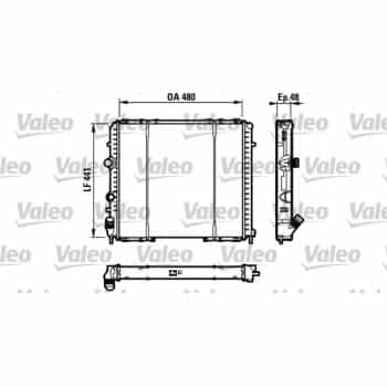 Radiator, engine cooling 732072 Valeo