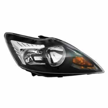 Headlight right with indicator H1+H7 BLACK/Chro.+Elinks Mot. 1866964 Van Wezel