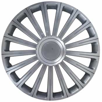 4-piece Hubcaps Radical 13-inch silver + chrome ring