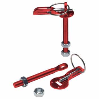 Set of universal motor hooks / pins - red aluminum