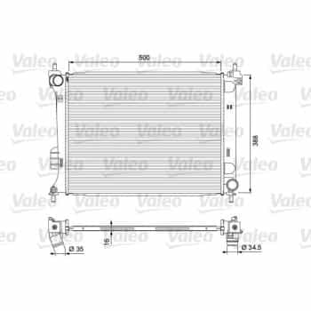 Radiator, engine cooling 701729 Valeo