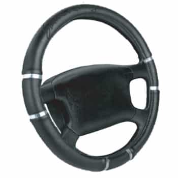 Simoni Racing Steering Wheel Cover Black/Chrome Artificial Leather