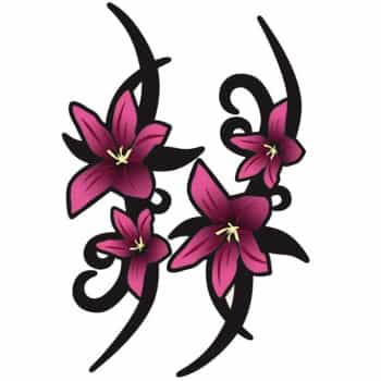 Stickerset Pink Tribal Flowers - 2x 23x9cm