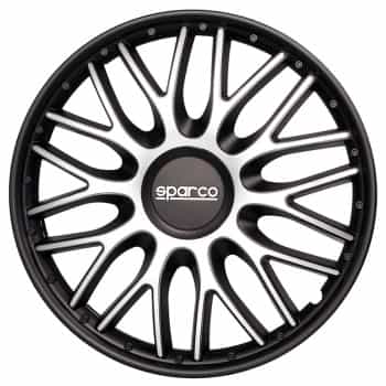 4-Piece Sparco Hubcaps Roma 14-inch silver / black