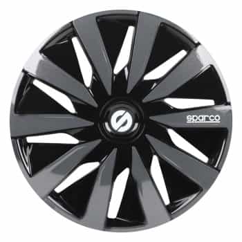 4-Piece Sparco Hubcaps Lazio 15-inch black / gray