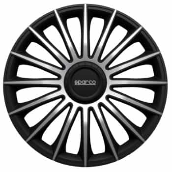 4-Piece Sparco Hubcaps Treviso 16-inch black / silver