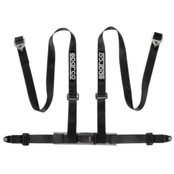 Sparco 4-Point Sport Belt - Black - incl. Pelvic Protector & Screw Mount (E-Mark)