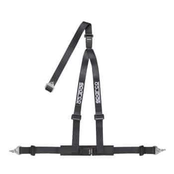 Sparco 3-Point Sport Belt - Black - incl. Pelvic Protector & Screw Mount (E-Mark)