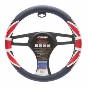 Simoni Racing Steering Wheel Cover UK Flag Blue/Red/White Leatherette