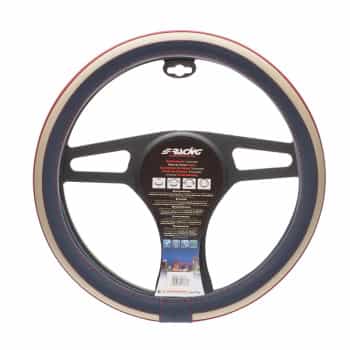 Simoni Racing Steering Wheel Cover British Beige/Blue/Red Artificial Leather