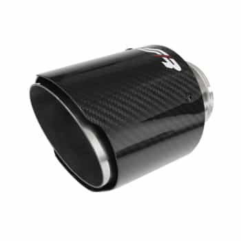 Simoni Racing Exhaust Tip Round / Oblique Glossy-Carbon + Stainless steel - 89xL155mm - Assembly 63mm