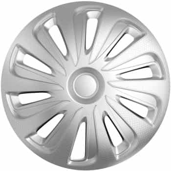 4-piece Hubcaps Caliber 17-inch silver carbon look
