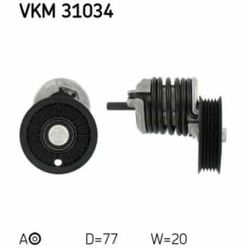 Tensioner Pulley, v-ribbed belt VKM 31034 SKF