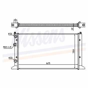 Radiator, engine cooling 65265A Nissens