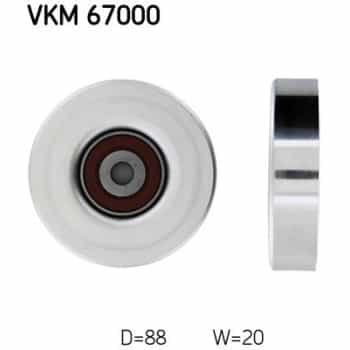 Deflection/Guide Pulley, v-ribbed belt VKM 67000 SKF