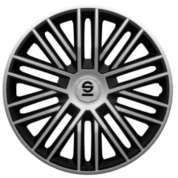 4-piece Sparco Hubcaps Bergamo 15-inch silver / black