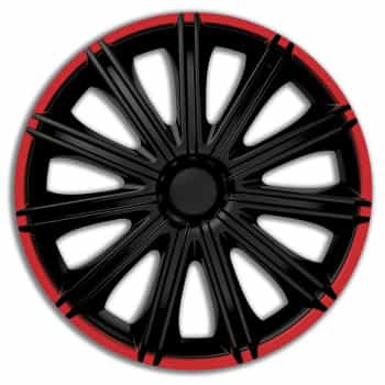 4-Piece Hubcaps Nero R 16-inch black / red
