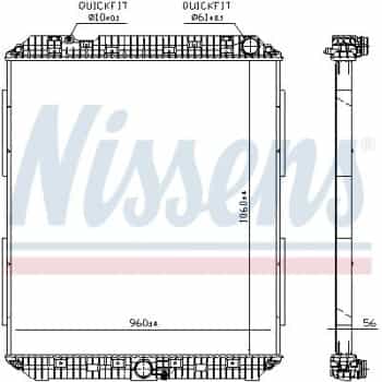 Radiator, engine cooling 671760 Nissens