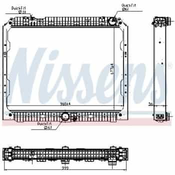 Radiator, engine cooling 627003 Nissens