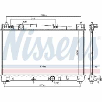 Radiator, engine cooling 646847 Nissens