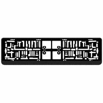 Plastic license plate holder 'Click' 52x11cm Carbon-Look