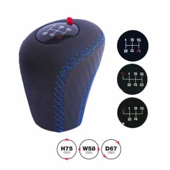 Simoni Racing Gear Shift Knob Slick - Black Leather