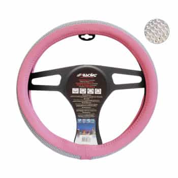 Simoni Racing Steering wheel cover Diamonds - 37-39cm - Pink Eco-Leather