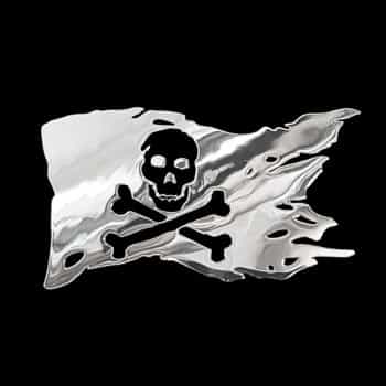 Nickel Sticker 'Pirate Flag' - 40.6x70mm