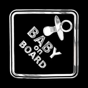 Nickel Sticker 'BABY ON BOARD' - 70x70mm