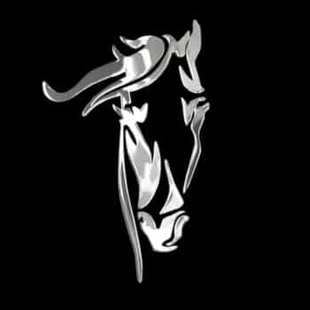 Nickel Sticker 'Horse's head' - 52x80mm