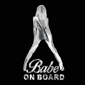 Nickel Sticker 'BABE ON BOARD' - 33x60mm