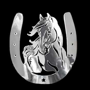 Nickel Sticker 'Horseshoe + Horse' - 48x50mm