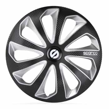 4-Piece Sparco Hubcaps Sicilia 16-inch black / silver / carbon