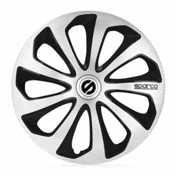 4-piece Sparco Hubcaps Sicilia 16-inch silver / black / carbon