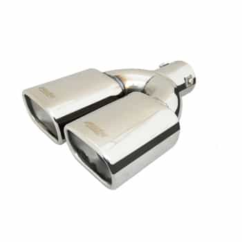 Simoni Racing Exhaust Tip Dual Rectangular Stainless Steel - 95x70xL265mm - Assembly 33->63mm