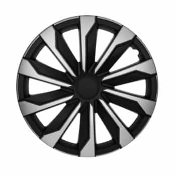 4-piece Hubcaps Typhoon 15-inch silver / black