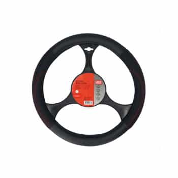 Carpoint Steering wheel cover PU Leather black/red 37-39cm