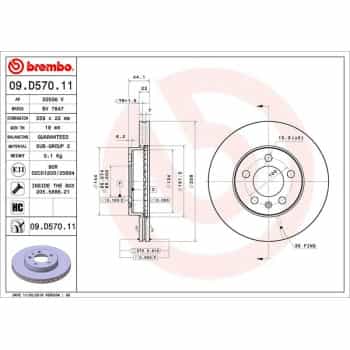 Brake Disc COATED DISC LINE 09.D570.11 Brembo