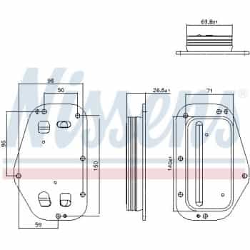 Oil cooler, engine oil 91360 Nissens