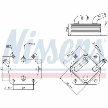 Oil cooler, engine oil 91378 Nissens