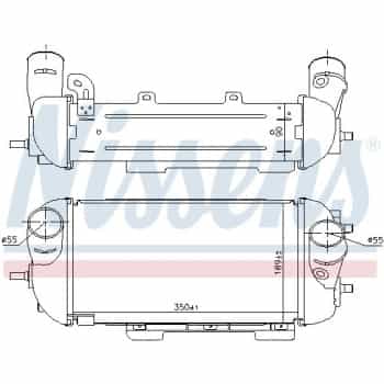 Intercooler, charge air cooler 961497 Nissens