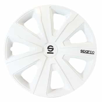 4-Piece Sparco Hubcaps Palermo 14-inch White