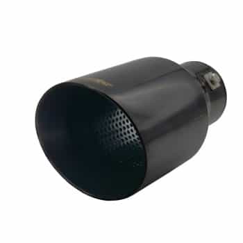 Simoni Racing Exhaust Tip Round/Slanted Stainless Steel Black - Ø102xL210mm - Mounting 38->63mm