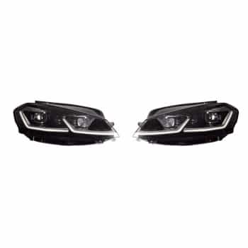 Set LED Headlights Volkswagen Golf VII Facelift (7.5) 2017- - Black - incl. Dynamic Running Light
